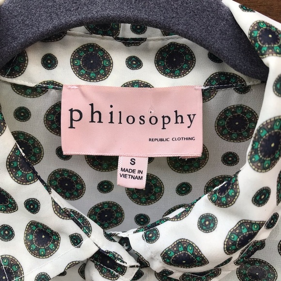 PHILOSOPHY Sheer Cream Button Down Blouse - Picture 4 of 7